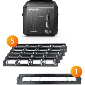PlustekOpticFilm 8200i SE Film & Slide Scanner Converter + 35mm Mounted Slide Holders kit x 2