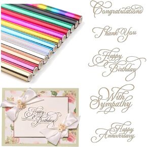 Briartw 12 Colors لفة إحباط ساخن و 5 مساءً/مجموعة مجموعة حزمة لوحة إحباط الساخنة ، لصنع البطاقات ، مشاريع القصاصات ومشاريع الوسائط المختلطة