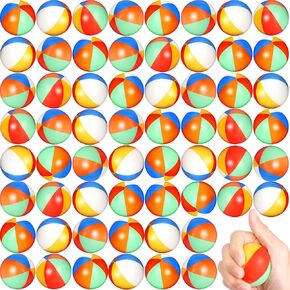 96 PCS Beach Leach Calls Bulk 2 "Mini Relief Lough Ball Pu Foam Squeezy Balls Summer Swimming Pool Game Toy Rainbow Beach Ball for Hawaiian Beach Birthday Party Form