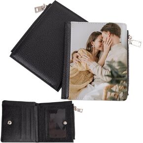 Framendino ، 2 Pack Sublimation Wallet Pu Leather Heat Transfer حامل البطاقة بنك سحاب للنساء الرجال