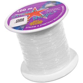 Craft County Pepperell Stretch Magic Bead Jewelry Jewelry Line Cord Line | لؤلؤة بلاك واضحة | 5m 25m 100m | 0.5 مم 0.6 مم 0.7 مم 0.8 مم 1 مم أقطار PRL-SMZ100-01- ~ CC_BB923