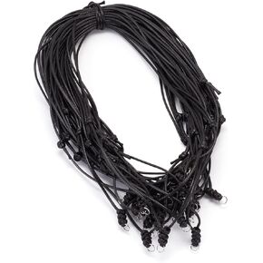 Beadthoven 30pcs حبل الحبل الحبل قول قابلة للضبط مزدوج معقدة سلسلة 1.5 ملم حبل السلسلة مع حلقة معدنية لتعليق المجوهرات صنع المجوهرات صنع الحبل البني للرجال النساء in Kuwait