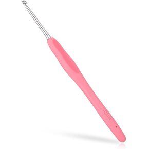 الكروشيه صغير الحجم 3 مم مع مقبض Ergonomiv ، مقبض مطاطي طويل خطاف الكروشيه ، خطافات الكروشيه العملاقة للحياك