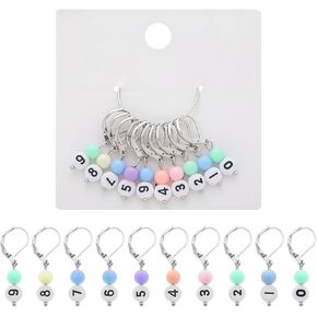 lnngub 10 pcs علامات غرزة مرقمة للكروشيه ، وعلامات غرزة الكروشيه مع أرقام مرقمة من 0 إلى 9 علامات الحياك