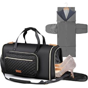 Convertible Garment Duffle Bags for Travel, Waterproof Jenni Bag, Travel Bag Garment Bag for Women with Shoe Compartment, for Business, Weekend Work Trip(Black)