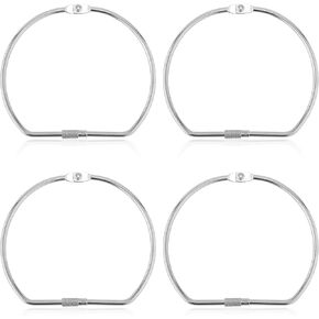 4pcs D-Shaped Binder Rings, 4in Loose Leaf Binder Rings Metal Iron Wrench Loop Clip Holder Washi Tape Organizer for Paper Book Notebook Flashcard Warehouse Management Office Index Cards Fabric Storage