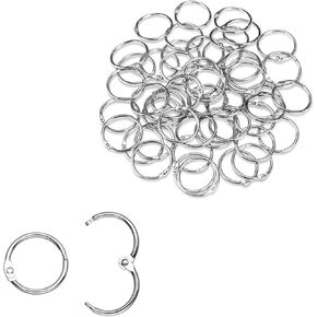 50 PCS Binder Rings ، 0.59 بوصة حلقات المكتب المكتبية ، حلقة ورق فولاذية ، حلقات رابط أوراق فضفاضة ، حلقة معدنية لمكتب بطاقات الفهرس ، المدرسة أو المنزل