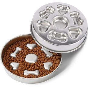 OneNine Slow Feeder Dog Bowls, Non Slip Stainless Steel Slow Feeder Bowl，Food Grade 304 Stainless Steel Dog Bowls, Available on Both Sides Slow Feeding Dog Bowl for Small Medium Large Dogs
