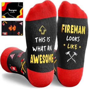 HAPPYPOP Firefighter Gifts For Men Fireman Gifts - Firefighting Gifts Fire Chief Fire Fighter Gifts, Firefighter Socks