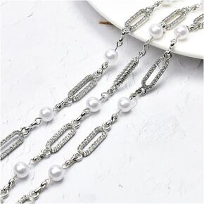 1 Yard Crystal Rhinestone Chain Trim，Stainless Steel Jewelry Chain for Jewelry Making and Bags Suspenders Clothing Decoration