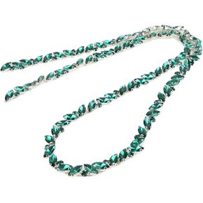 1 Yard Glass Claw Chain, Exquisite Design Rhinestone Trim Glossy Sturdy Rhinestones Beaded Embellishments for DIY Wedding Bridal Belts Craft (Hole Green)