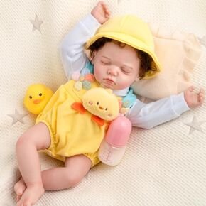 Jirachi Lifelike Reborn Baby Dolls, 18-Inch Sleeping Real Life Cloth Body Baby Girl, Realistic Reborn Baby with Toy Accessories for Kids Age 3+