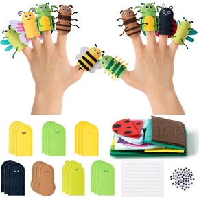 Cocnny Insect Finger Puppets Craft - 21pcs Diy Bugs شعرت بدمى أصحاب مجموعة من الأطفال الصغار للأطفال الذين تتراوح أعمارهم