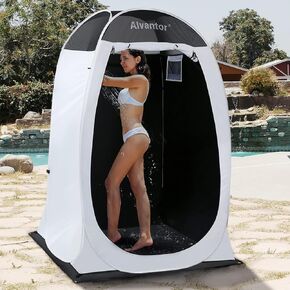 Alvantor Shower Tent Portable Changing Room, Outdoor Toilet, Pop Up Shelter for Privacy, Dressing Room, and Shelter - Teflon-Coated Fabric, Patent 4'x 4'x 7'