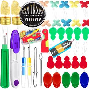 خيوط الإبرة لخياطة اليد ، 42 PCS Edele Threader Kit ، إبر الخياطة ، إبرة خياطة خياطة سهلة على شكل إبهام الفراشة (42)