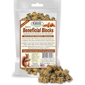 Exotic Nutrition Beneficial Blocks (10 oz.) - Healthy & Unique Supplemental Food with Nuts & Seeds for Squirrels in Kuwait