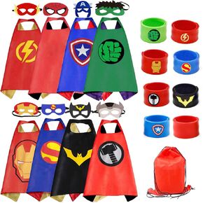 Riorand Superhero Capes for Kids ، Superhero Costume for Boys عيد ميلاد لوازم حفلات عيد ميلاد ، عيد ميلاد عيد الميلاد لمدة 3-10 سنة من 8 عبوات