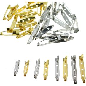 TAODAN 160PCS 20/25/32/38mm Brooch Pin Back Metal Stylus Carabiner for Jewellery Corsages DIY Crafts Making