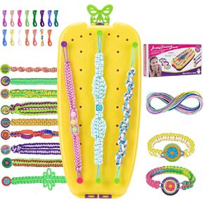 Friendship Bracelet Making Kit, Easter Gifts for Kids, Arts and Crafts for Kids, Easter Basket Stuffers for Girls 7 8 9 10 11 12 Year Old Girl Gifts Ideas String Maker Tool Toys Girl Birthday Gift