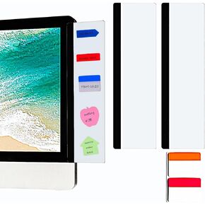 LCHEN Computer Monitor Memo Board ، Monitor Monitor Acrylic Metternder Monitor Monitor Sticky Note Note تذكير ملحقات المكاتب المنزلية المنظمة سطح المكتب (يسار/يمين)