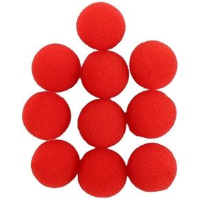 jowxsx 10pcs كرات الإسفنج الأحمر الأداة السحرية السحرية كرات الإسفنج ، والخدعة المصغرة في الشارع الكلاسيكي الكوميديا ​​الدعائم مجموعات وإكسسوارات الجدة و gag (2.5 سم)