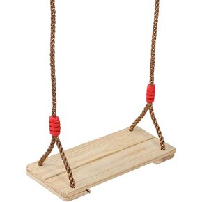 Joyzan Wooden Swing Seat, Tree Hanging Replacement Outdoor Wood Kids Swing Straps Set Height Adjustable Rope Connecting Backyard Accessories Play Patio Garden Playground Adults Indoor Home Children