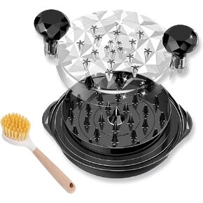 The FASH-10" Pro Chicken Breast/Meat Shredder New Large & Upgraded 2025 Tool Twist-Ergonomic Handle & Brush,Anti-Slip Base,BPAFree,Dishwasher Safe,Transparent Lid,Steak/Grinder/quick Kitchen gift