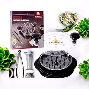Chicken Shredder Tool, Large 10.6 Inch – Heavy-Duty Chicken Shredder Large for Fast Meat Shredding – Perfect for Pulled Chicken & Pork – Easy Grip, Non-Slip Base, BPA-Free, Dishwasher Safe
