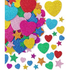 Mr. Pen- Glitter Foam Stickers Self Adhesive, 450 pcs, Assorted Sizes, Colorful Glitter Stickers, Mother's Day Gift