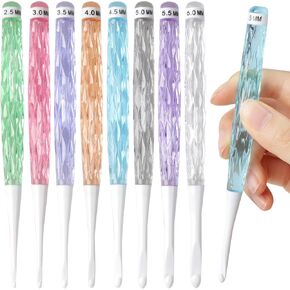 Maxqzin 8PCS Crochet Hooks Set: Ergonomic Plastic Crochet Hooks, Inline Design, Non-Slip Grip, 2.5mm-6mm, Perfect for Knitting Blankets, Shawls, Carpet