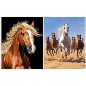طلاء Leislite بواسطة أرقام أرقام للبالغين مبتدئين 16x20 Canvas Paint بالرقم السهل على عاشق الحصان ديكور الجدار 2 عبوة