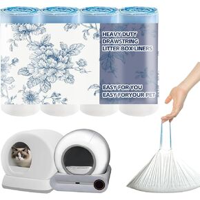 80 أكياس نفايات العد متوافقة مع MW-SC01/MW-SC02/MW-LR01 و PET COVE ، بديلة بديلة إضافية لبطانات الصناديق القمامة ، 4 لفات أوعية نفايات القمامة