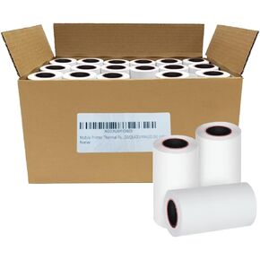 لفائف ورق الطابعة الحرارية متوافقة مع طابعة Zebra ZQ520 ، QL420 ، RW420 ، ZQ500 ، P4T - 80 قدم ورقة إيصال حرارية - 50 لفائف - لا تسمية