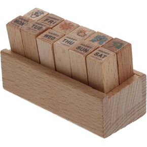 Nuobesty 12pcs الختم الخشبي مذكرات مجلة عتيقة ألعاب الطقس القلصات مطاطية الطوابع المطاطية الحرف اليدوية للأطفال