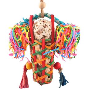 KATUMO Bird Toys Colorful Shredding Crinkles Natural Foraging Sola for Conures Cockatiels Parakeets Lovebirds and Other Similar Birds