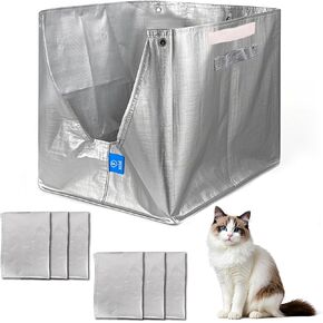 Xcivi Cat Box Liners متوافقة مع Modkat Flip Box Box Liner Type F ، بدائل لبطانة مربع القمامة Modkat ، وبطانات صندوق القمامة القط مع مقابض حمل وحزام الفيلكرو