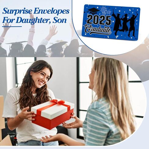 Class of 2025 Surprise Money Envelopes For Cash Gifts, Graduation Money Gift Ideas For Men Women Girl Boy Daughter Son, College Middle High School Graduation Gifts (Blue) in Kuwait