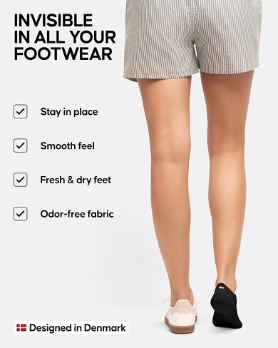 DANISH ENDURANCE 6-pack No Show Bamboo Viscose Socks, No Slip, Women & Men in Kuwait