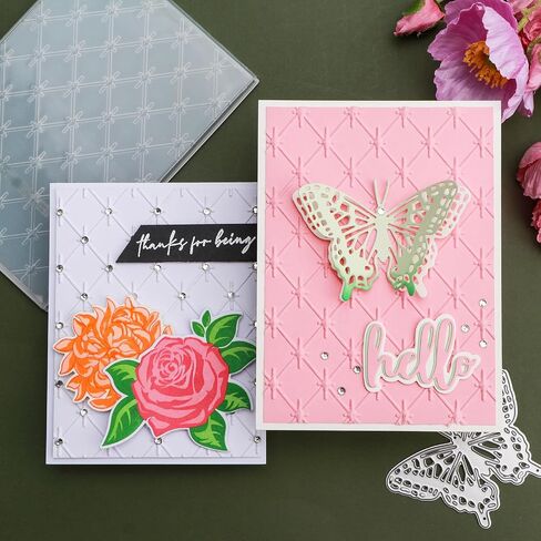 BAOFALI 3D Embossing Folder for Card Making,Cross, Rhombus Plastic Texture Fades Embossing Folder Template for Scrapbooking Cardstock Album DIY Decoration Paper Crafting 6.3x4.5inch in Kuwait