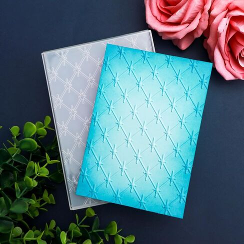 BAOFALI 3D Embossing Folder for Card Making,Cross, Rhombus Plastic Texture Fades Embossing Folder Template for Scrapbooking Cardstock Album DIY Decoration Paper Crafting 6.3x4.5inch in Kuwait