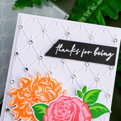 BAOFALI 3D Embossing Folder for Card Making,Cross, Rhombus Plastic Texture Fades Embossing Folder Template for Scrapbooking Cardstock Album DIY Decoration Paper Crafting 6.3x4.5inch in Kuwait