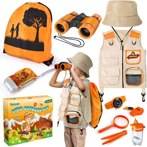 Kids Explorer Kit & Bug Catcher Kit, Camping Gear for Kids, Outdoor Exploration Set with Vest & Hat, Backpack, Ideal Outdoor Camping Adventure Toys for Boys Girls 3-12 in Saudi Arabia