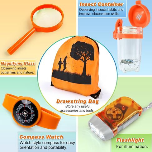 Kids Explorer Kit & Bug Catcher Kit, Camping Gear for Kids, Outdoor Exploration Set with Vest & Hat, Backpack, Ideal Outdoor Camping Adventure Toys for Boys Girls 3-12 in Saudi Arabia