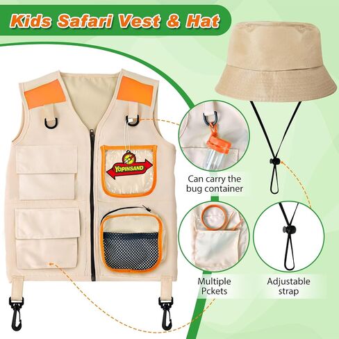 Kids Explorer Kit & Bug Catcher Kit, Camping Gear for Kids, Outdoor Exploration Set with Vest & Hat, Backpack, Ideal Outdoor Camping Adventure Toys for Boys Girls 3-12 in Saudi Arabia