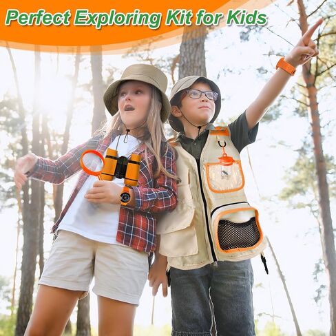 Kids Explorer Kit & Bug Catcher Kit, Camping Gear for Kids, Outdoor Exploration Set with Vest & Hat, Backpack, Ideal Outdoor Camping Adventure Toys for Boys Girls 3-12 in Saudi Arabia