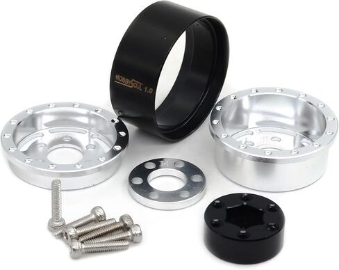 Hobbysoul 64mm طول 1.0 عجلات وإطارات قابلة للتعديل ، حافات الإزاحة القابلة للتعديل والإطار اللزج الناعم لـ RC Mud Crawler 1/24 SCX24 FCX24 AX24 1/18 TRX4M ترقيات ، HS701515 in Kuwait