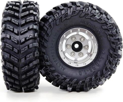 Hobbysoul 64mm طول 1.0 عجلات وإطارات قابلة للتعديل ، حافات الإزاحة القابلة للتعديل والإطار اللزج الناعم لـ RC Mud Crawler 1/24 SCX24 FCX24 AX24 1/18 TRX4M ترقيات ، HS701515 in Kuwait
