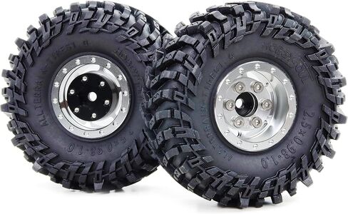 Hobbysoul 64mm طول 1.0 عجلات وإطارات قابلة للتعديل ، حافات الإزاحة القابلة للتعديل والإطار اللزج الناعم لـ RC Mud Crawler 1/24 SCX24 FCX24 AX24 1/18 TRX4M ترقيات ، HS701515 in Kuwait