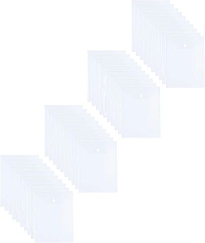 Vertical 9 x 12 Clear Large Plastic Envelopes Document File Storage Holder 40 Pack Hook Loop Closure in Kuwait
