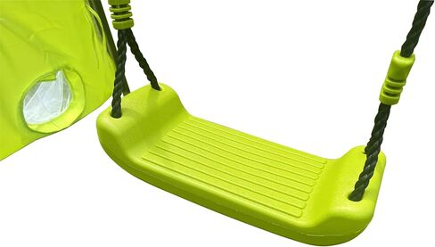 Metal Swing Set Six Function Swingset with Basketball Hoop,Net,Mini Slide,Canvas Saucer Seat for Backyard,Kids Ages 3+,440lbs Capacity,Green and Blue in Saudi Arabia
